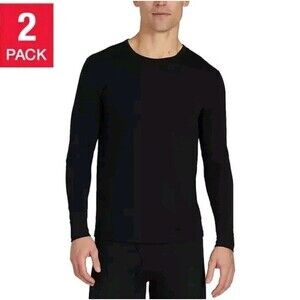 32 Degrees Heat Retention Long Sleeve Crew Neck Tee 2 Pack Mens XL Black New